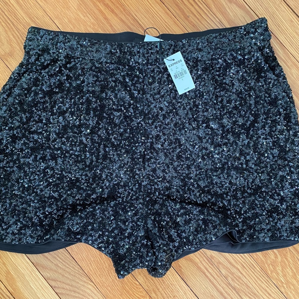 Super High Waisted Sequin Tailored Shorts